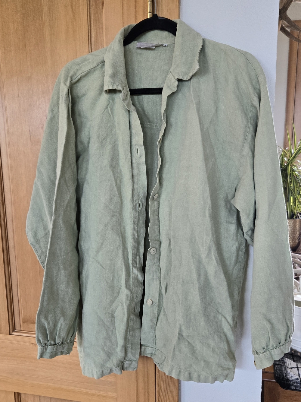 Relaxed Light Green Women's Button-Down Shirt